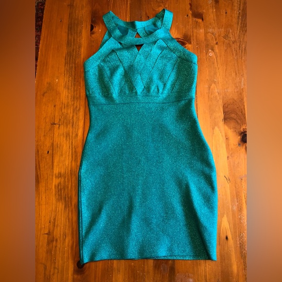 Forever 21 Dresses & Skirts - Forever 21. Green glitter, bandage dress.